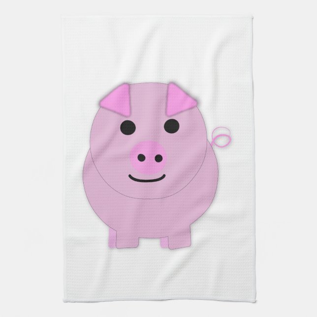 Paño De Cocina Cerdo rosa redondo (Vertical)