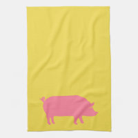 Cerdo rosado en amarillo