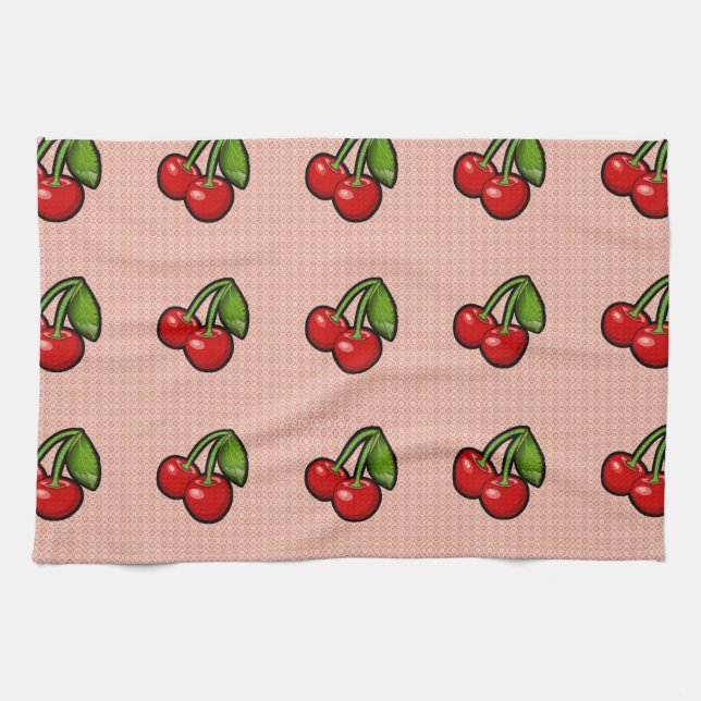 Paño De Cocina Cerezas en la flor (Horizontal)