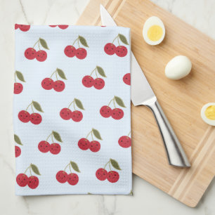 Paño De Cocina Cerezas Kawaii Sonrientes de Dibujos Animados Lind
