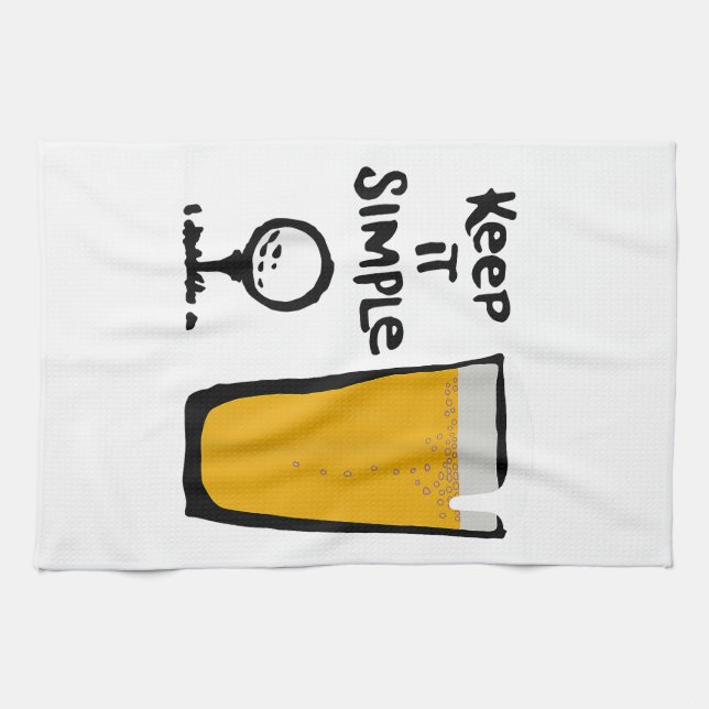 Paño De Cocina Cerveza Divertida de Golf Simples (Horizontal)