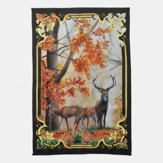 Paño De Cocina Cerveza y perro en otoño en el diseño de bosque/fa