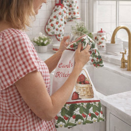 Paño De Cocina Cesta de Fresas Personalizada por País
