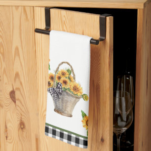 Paño De Cocina Cesta de girasoles