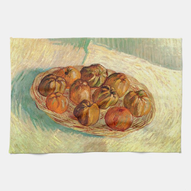 Paño De Cocina Cesta de manzanas a Pissarro por Vincent van Gogh (Horizontal)