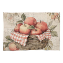 Cesta de manzanas de diseño vintage