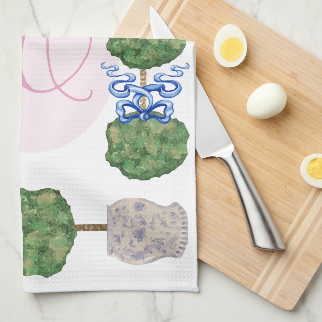 Paño De Cocina Cesta Topiary de Chinoiserie Ginger Jar Jars  (Doblado Cuarto)