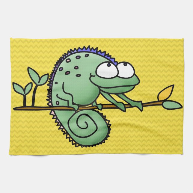 Paño De Cocina Chameleon Cute Funny (Horizontal)