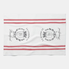 Paño De Cocina Chaqueta Francesa de Estilo Vintage Rojo con nombr