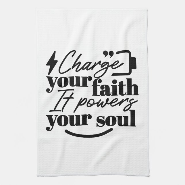 Paño De Cocina Charge Your Faith – Christian Inspirational Quote  (Vertical)