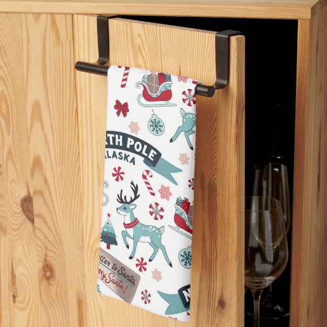 Paño De Cocina Charla de vacaciones en el Polo Norte - Navidades  (Pliegue de tercios)