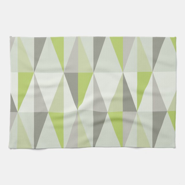 Paño De Cocina Chartreuse de Triángulos Modernos de MidCentury (Horizontal)