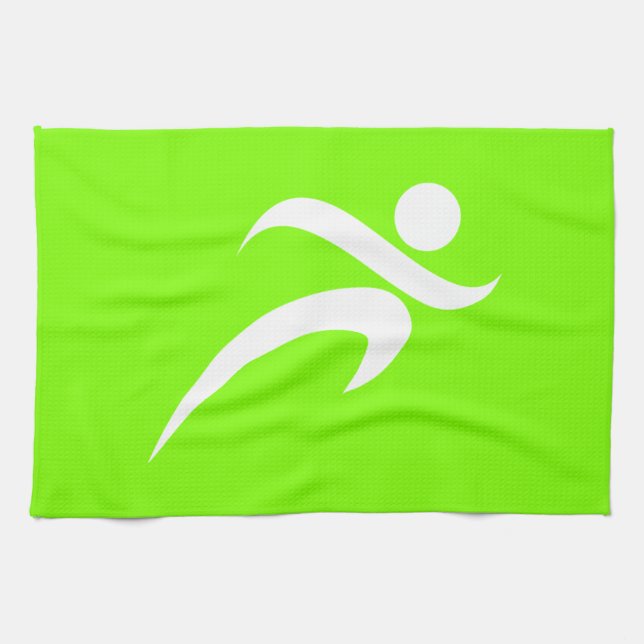 Paño De Cocina Chartreuse, Neon Green Running (Horizontal)