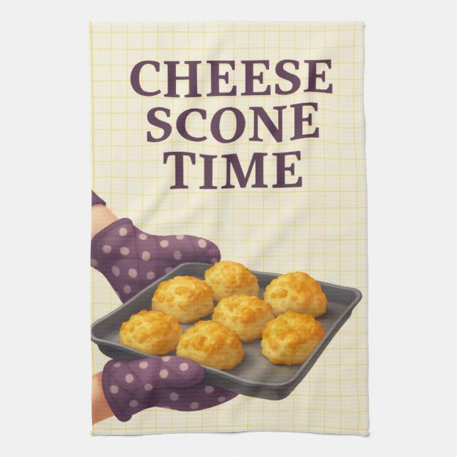 Paño De Cocina Cheese Scone Time — Kitchen Tea Towel (Vertical)