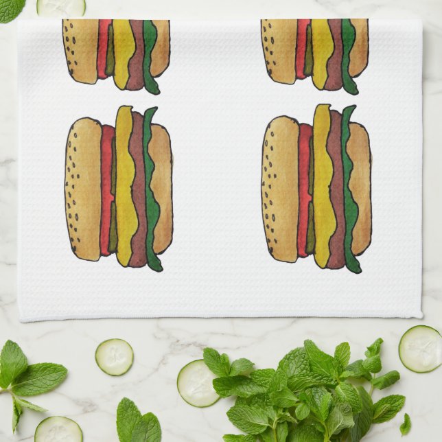 Paño De Cocina Cheeseburger Kitchen Towel (Doblado)