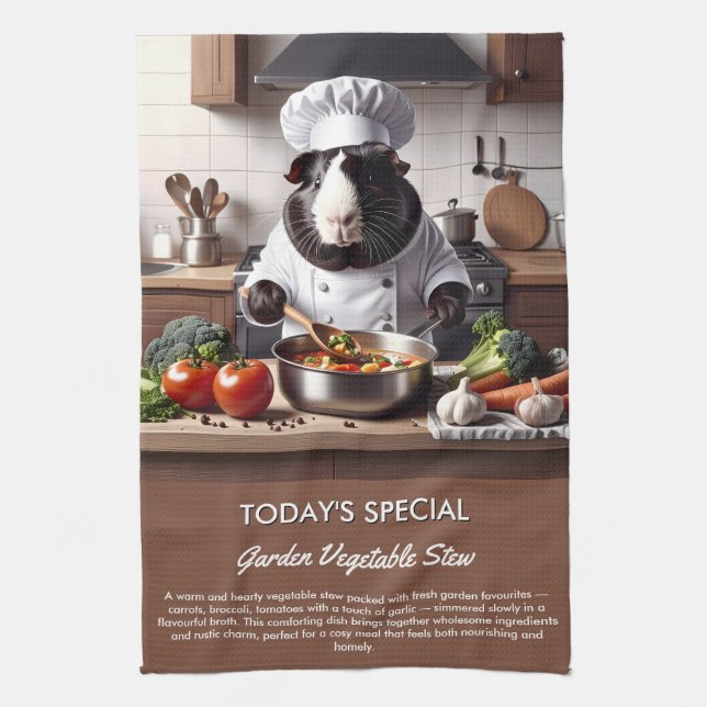 Paño De Cocina Chef de cerdo de Guinea (Vertical)