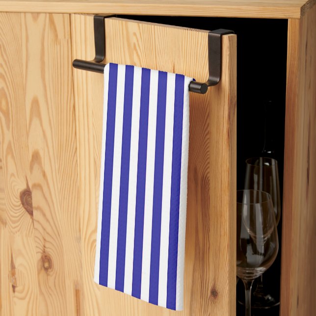 Paño De Cocina Chef de Raya Azul y Blanca (Pliegue de tercios)