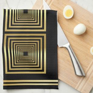 Paño De Cocina Chef lujoso de oro negro
