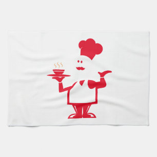 Paño De Cocina Chef sosteniendo un tazón de sopa