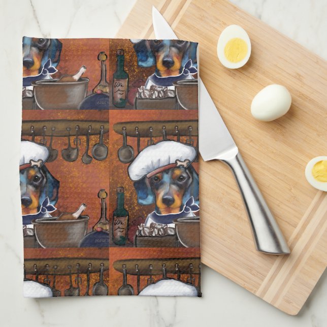 Paño De Cocina Chefs Dachshund (Doblado Cuarto)