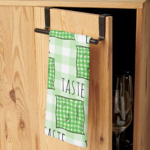 Paño De Cocina Cheques verde y blanco
