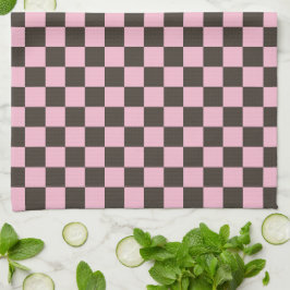 Paño De Cocina Cherry blossom checkered board pattern