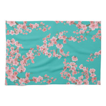 Cherry Blossom Watercolor Kitchen Towels