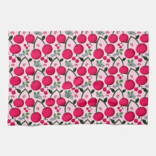 Paño De Cocina Cherry pattern  (Horizontal)