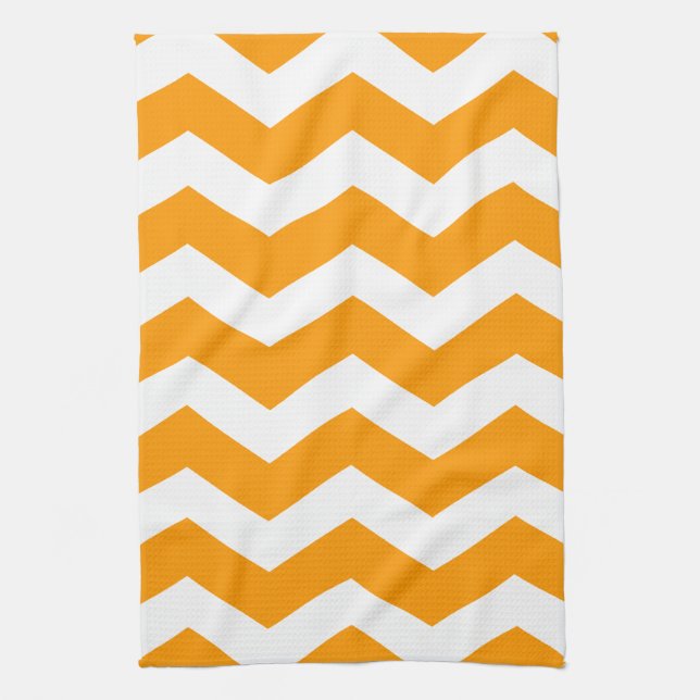Paño De Cocina Chevron blanco y dorado (Vertical)