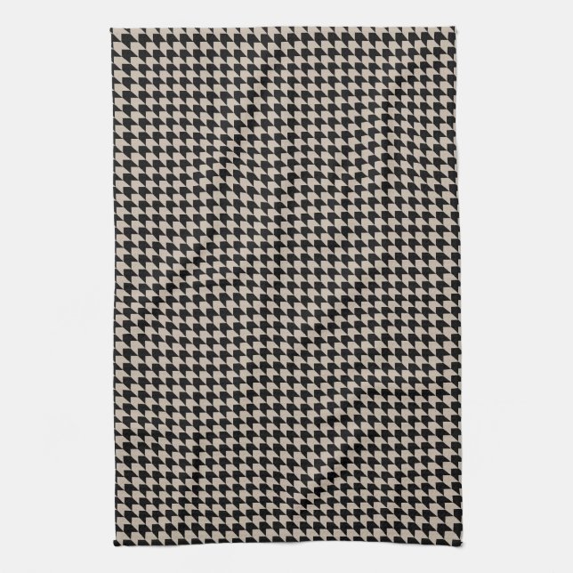 Paño De Cocina Chevron Checks Tan y Negro (Vertical)