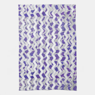 Paño De Cocina Chevron Dalmatian Morado y Blanco