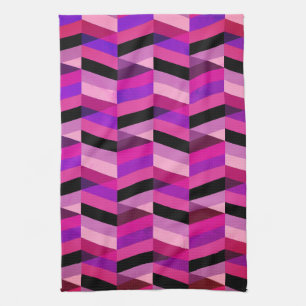 Paño De Cocina Chevron/Herringbone abstracto Púrpuras y Violeta