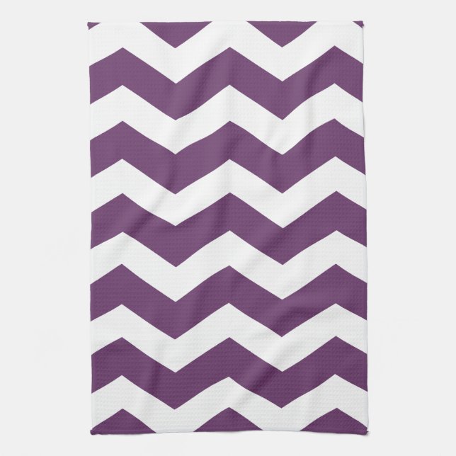 Paño De Cocina Chevron morado y blanco (Vertical)