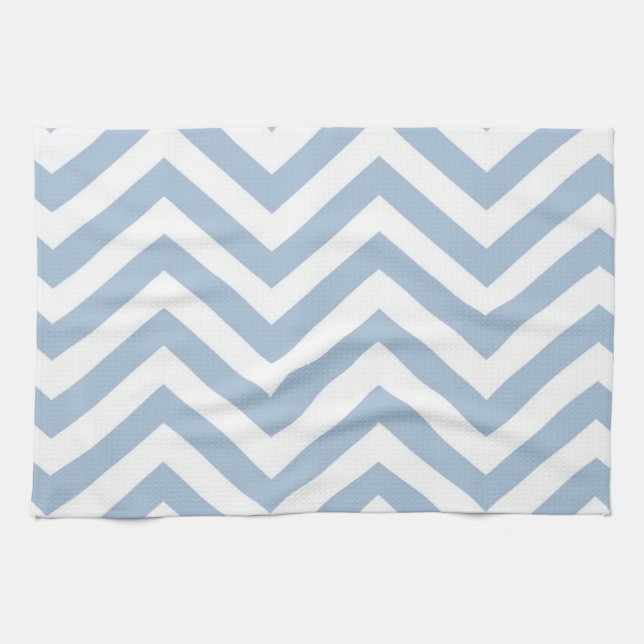 Paño De Cocina Chevron texturizado Grunge azul claro (Horizontal)