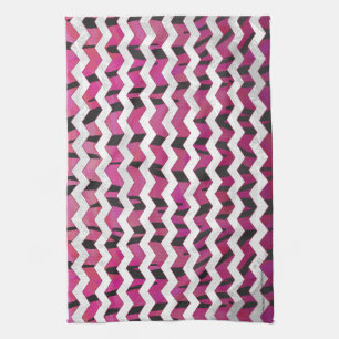 Paño De Cocina Chevron Tiger Hot Pink and Black Print
