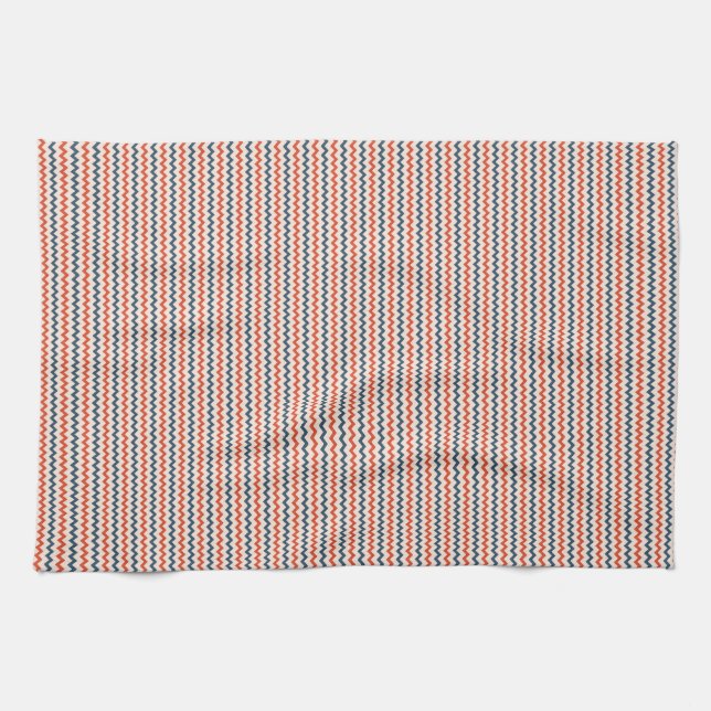 Paño De Cocina Chevron zigzag azul rojo rosa (Horizontal)