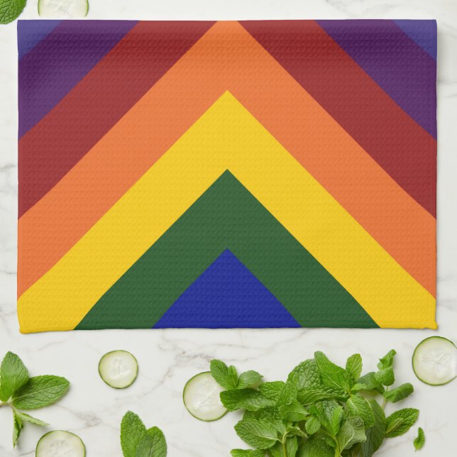 Paño De Cocina Chevrons arcoiris (Doblado)