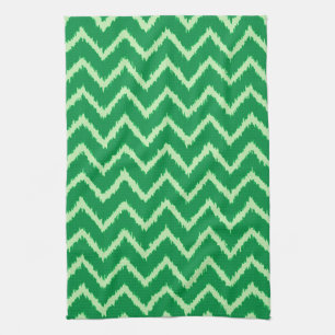Paño De Cocina Chevrons Ikat - Pino y verde claro
