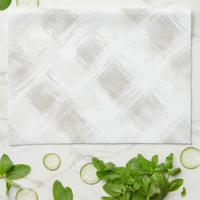 Paño De Cocina Chic Cream White Stripes Bridal Shower en español (Doblado)