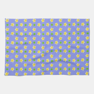 Paño De Cocina Chic Kitchen Towel: Primroses, Polkas, Blue