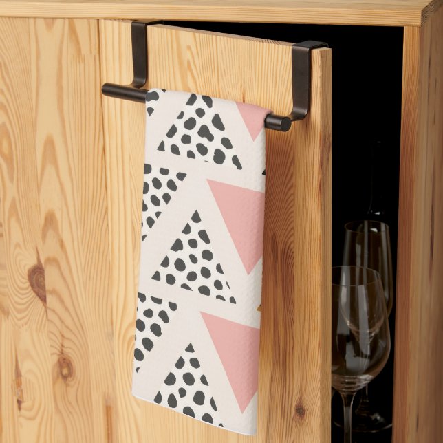 Paño De Cocina Chic Leopard & Pink Triangle Pattern (Pliegue de tercios)