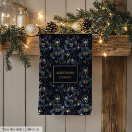 Paño De Cocina Chic Navy Gold Kitchen Towel Elegant Gift Idea