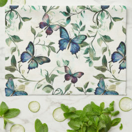 Paño De Cocina Chic Romántico Azul Mariposas Despedida de Soltera