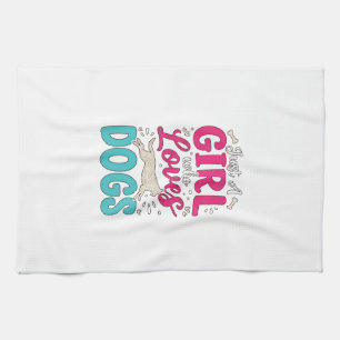 Paño De Cocina Chica Ama Perros Tipografía Grabado Vintage Diseño