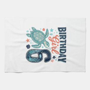 Paño De Cocina Chica Cumpleañera 6 Diseño Vectorial de Tortuga Ma