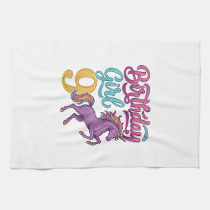 Paño De Cocina Chica Cumpleaños 9 Unicornio Diseño de Grabado Vin