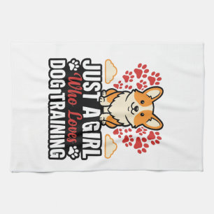 Paño De Cocina Chica de Entrenamiento de Perros Corgi Camiseta Di