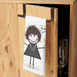 Paño De Cocina Chica de la figura del stick con daisies