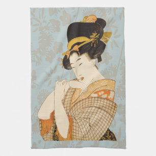 Paño De Cocina Chica Geisha Japonesa Vintage que entretiene con K