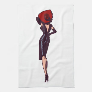 Paño De Cocina Chica Glamurosa Vintage Retro Pinup